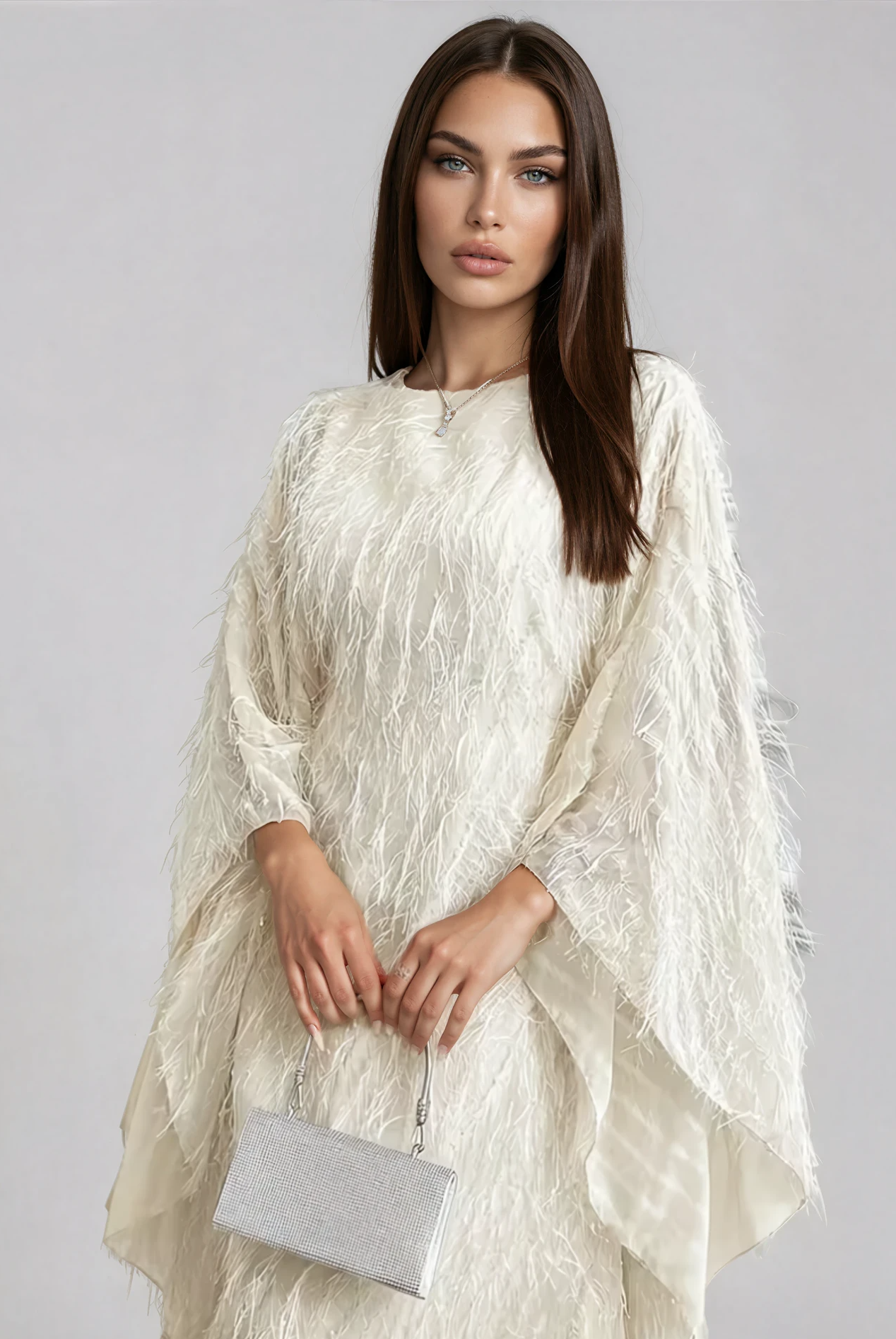Feathered Texture Kaftan JILBAYA