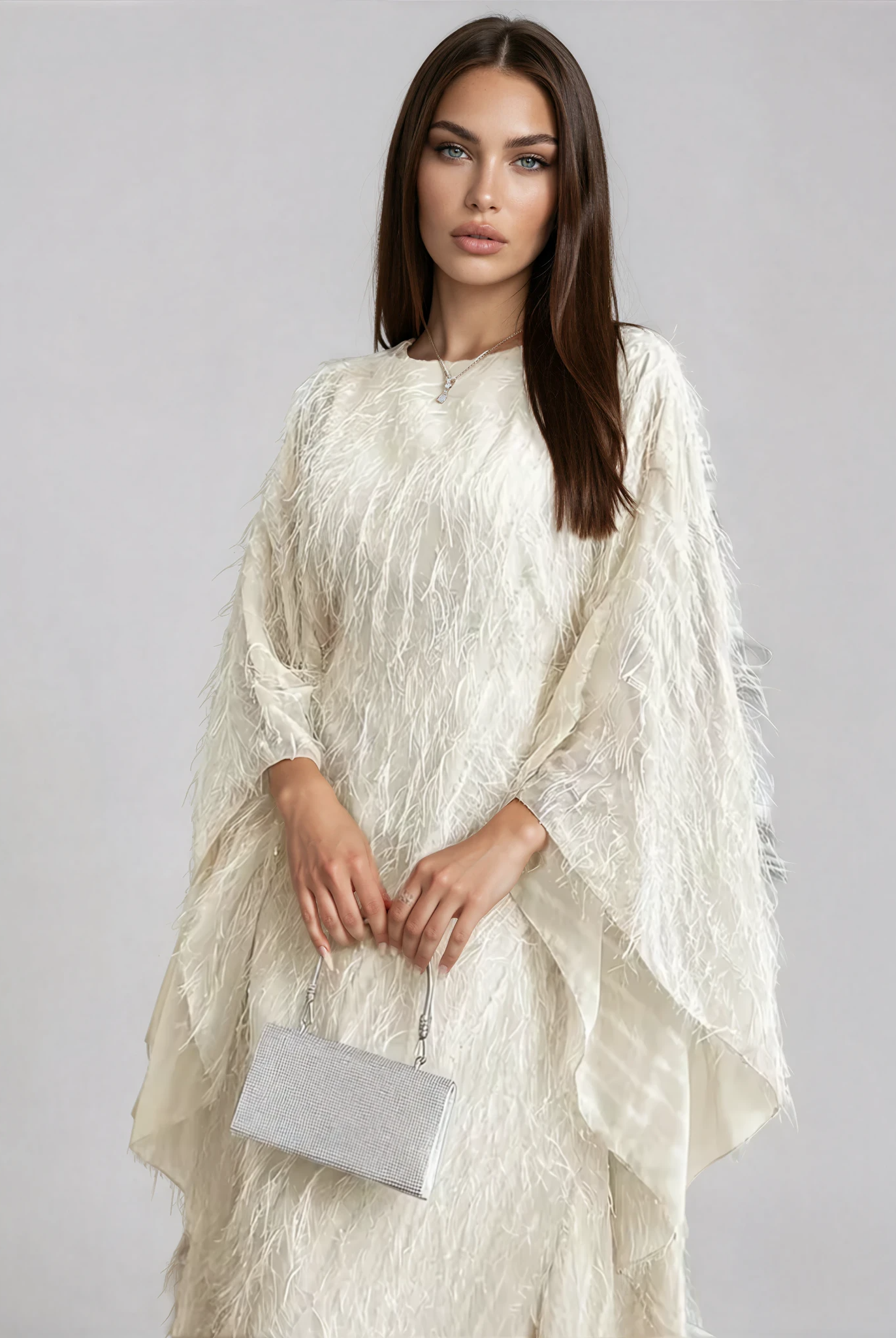 Feathered Texture Kaftan JILBAYA