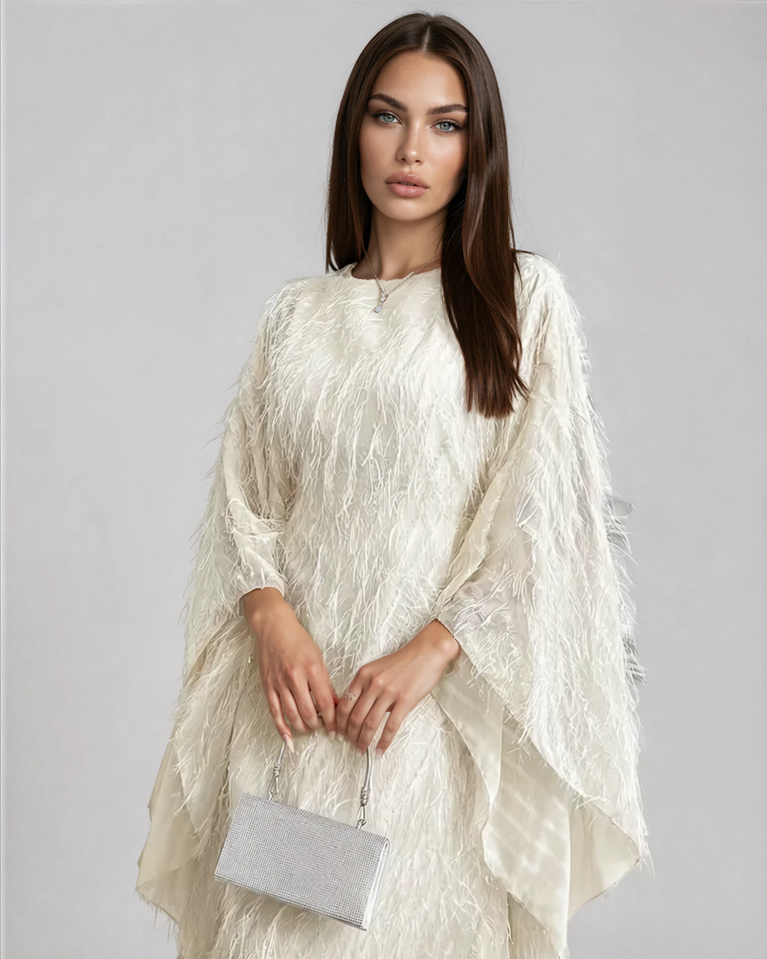 Feathered Texture Kaftan JILBAYA