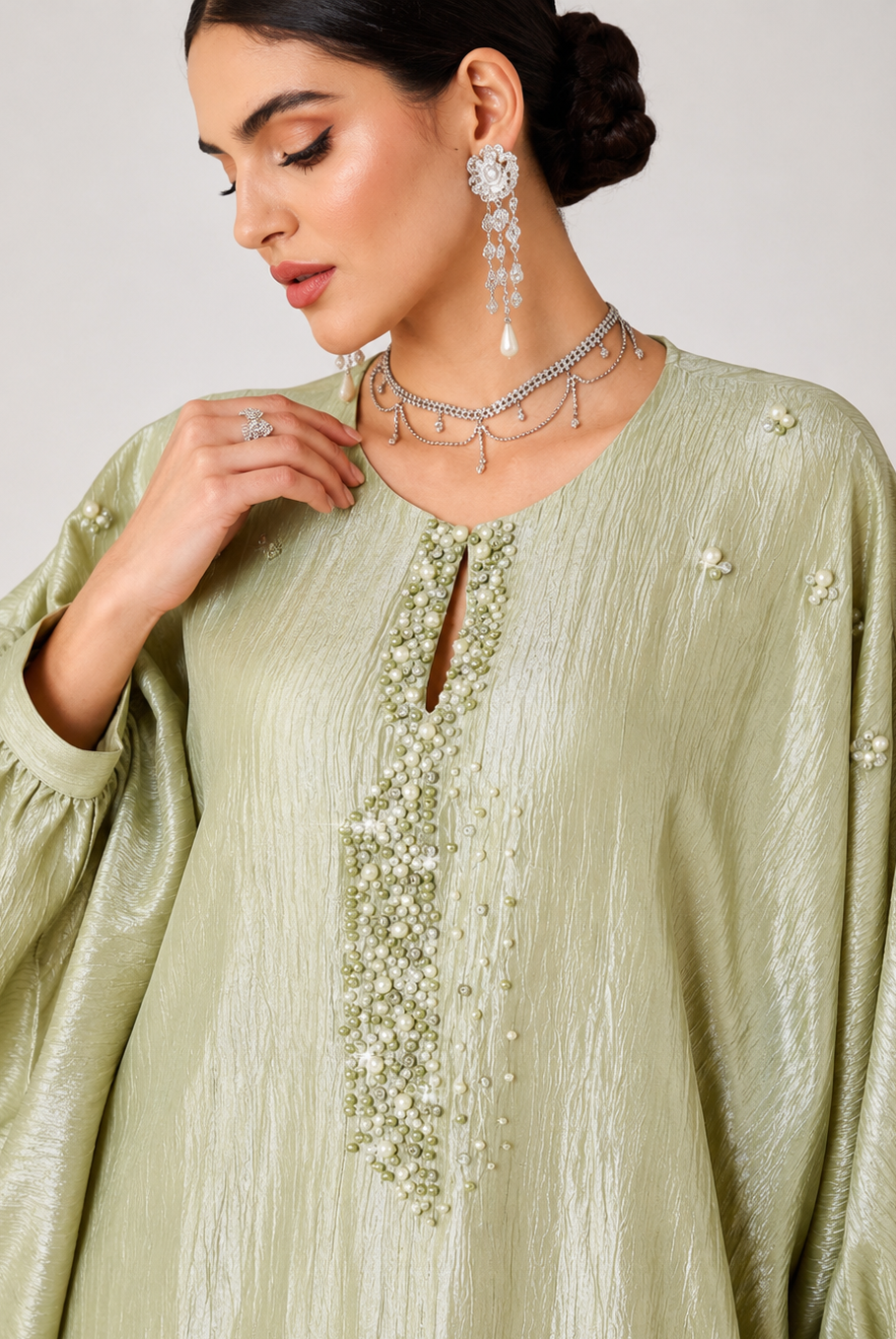 Veyra Pearl Textured Kaftan JILBAYA