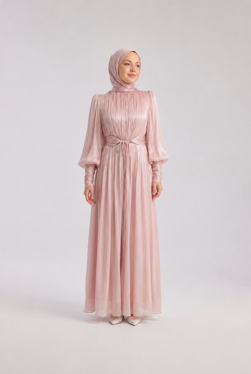 Elegant Ruffle Sleeve Abaya Dress JILBAYA