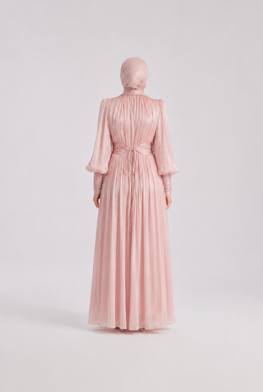 Elegant Ruffle Sleeve Abaya Dress JILBAYA