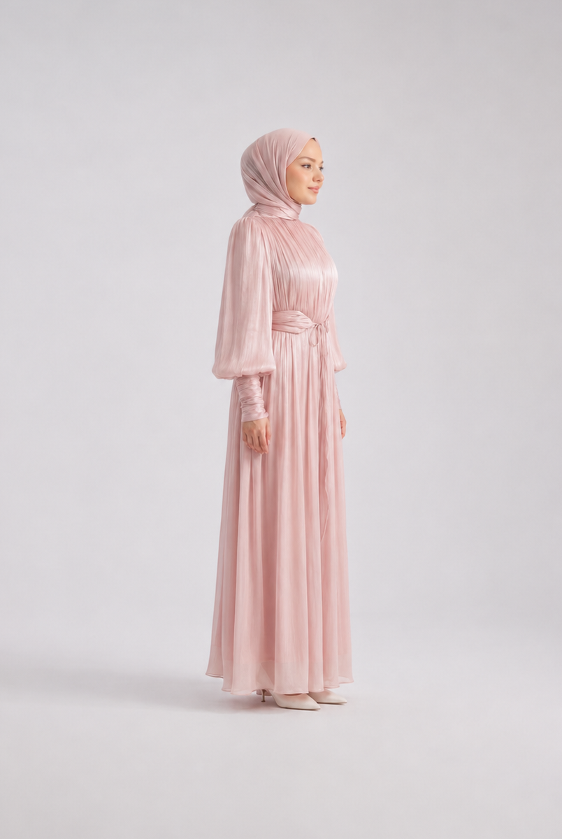 Elegant Ruffle Sleeve Abaya Dress JILBAYA