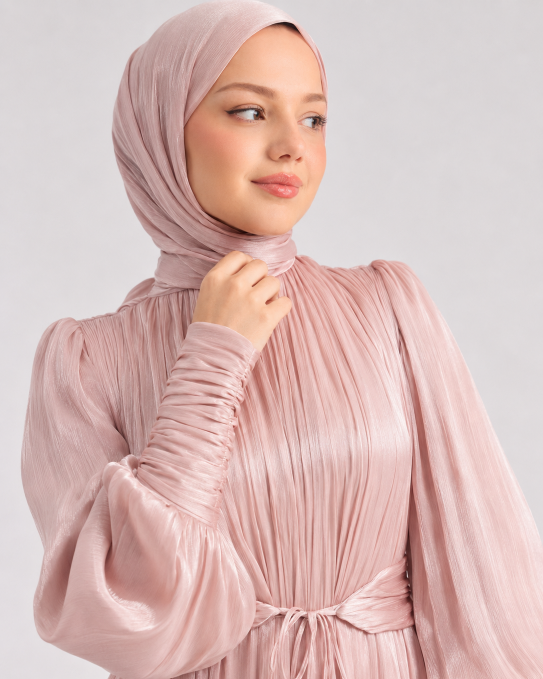 Elegant Ruffle Sleeve Abaya Dress JILBAYA