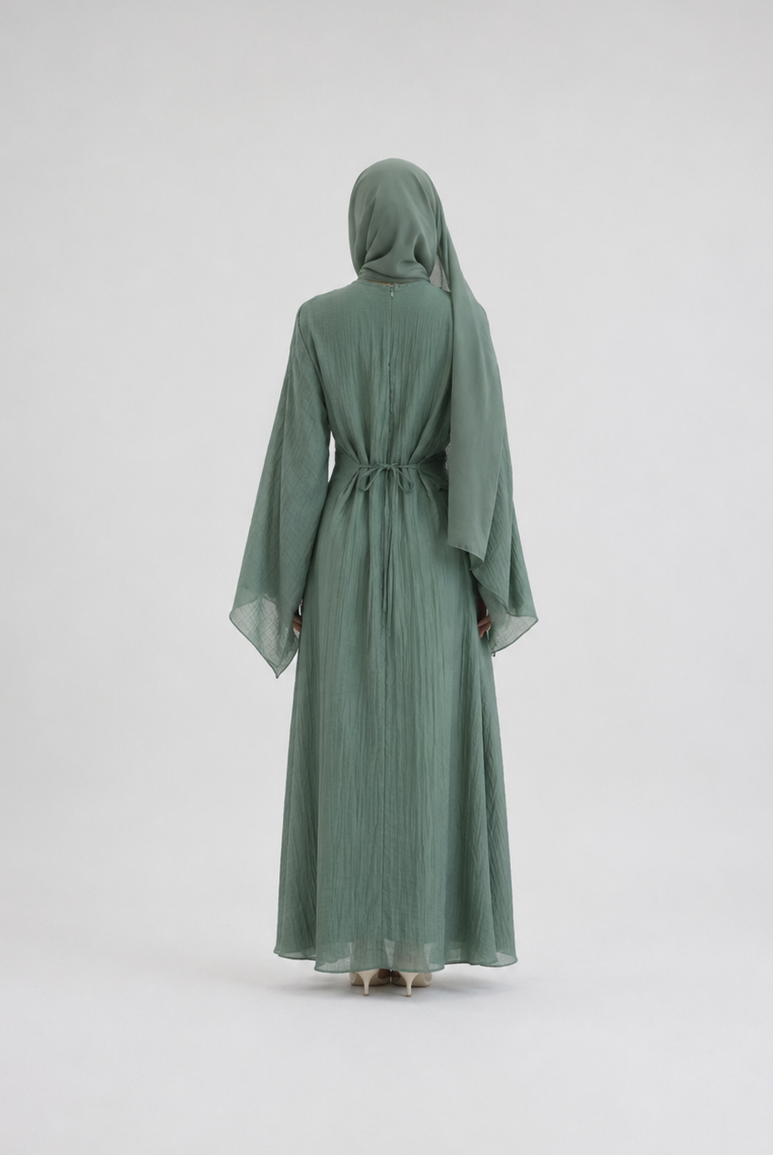 Draped Bell Sleeve Abaya JILBAYA