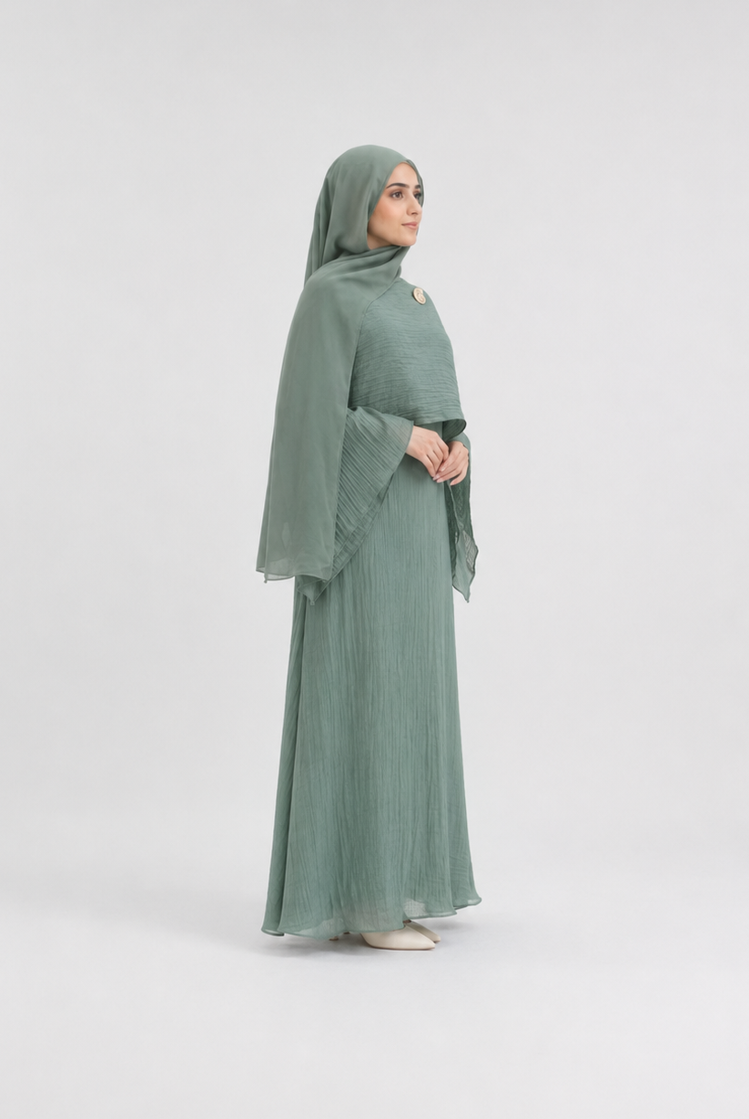 Draped Bell Sleeve Abaya JILBAYA