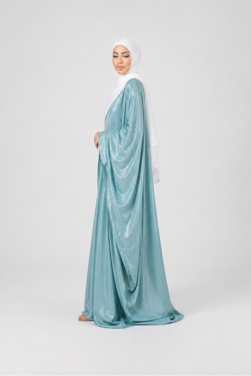 Shiny Modest Kaftan Dress with Tie Belt JILBAYA
