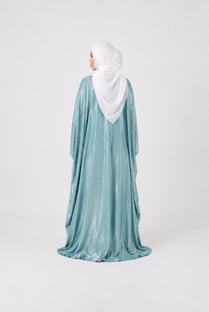 Shiny Modest Kaftan Dress with Tie Belt JILBAYA