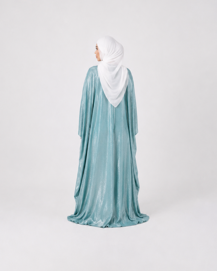 Shiny Modest Kaftan Dress with Tie Belt JILBAYA