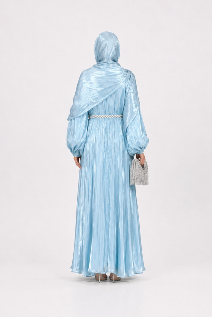 Amira Pearl Draped Abaya Set with Hijab JILBAYA