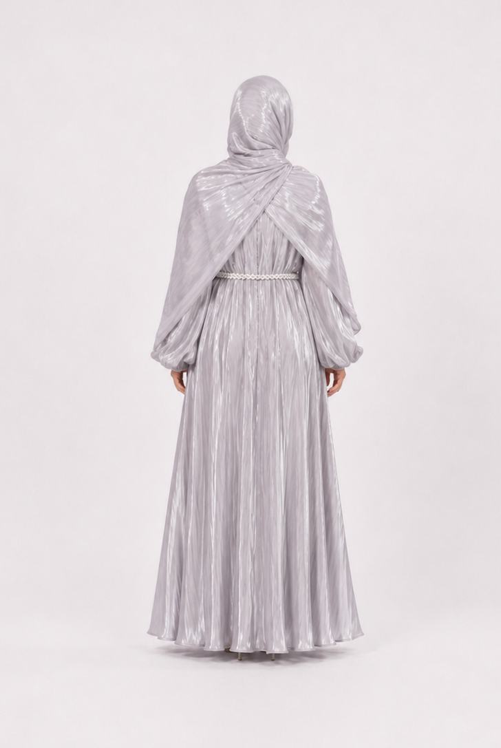 Amira Pearl Draped Abaya Set with Hijab JILBAYA