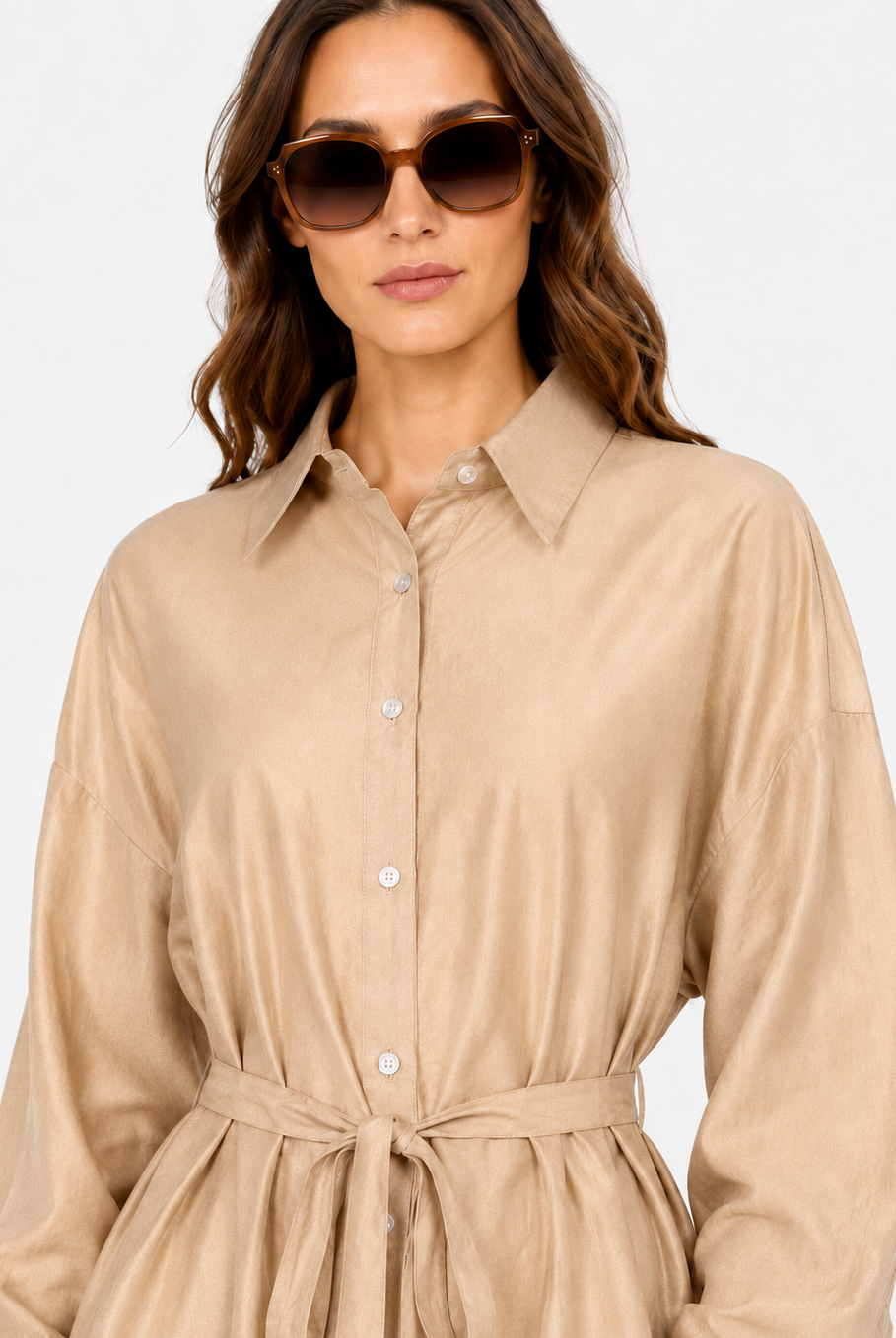 Noura Belted Shirt Co-Ord Set JILBAYA