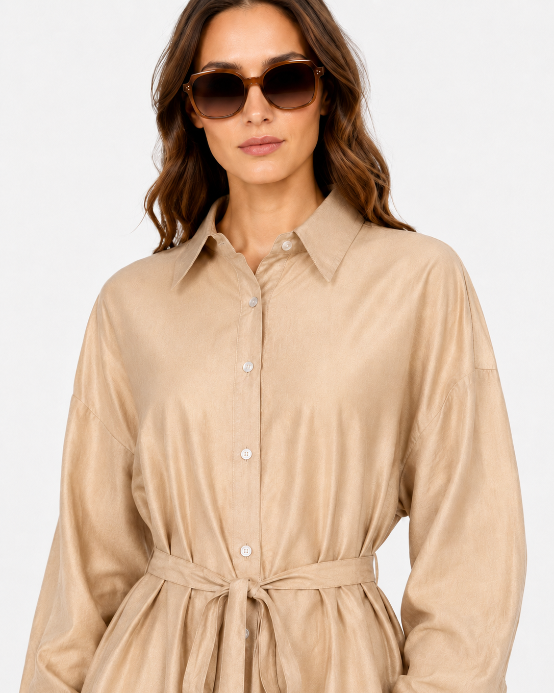 Noura Belted Shirt Co-Ord Set JILBAYA