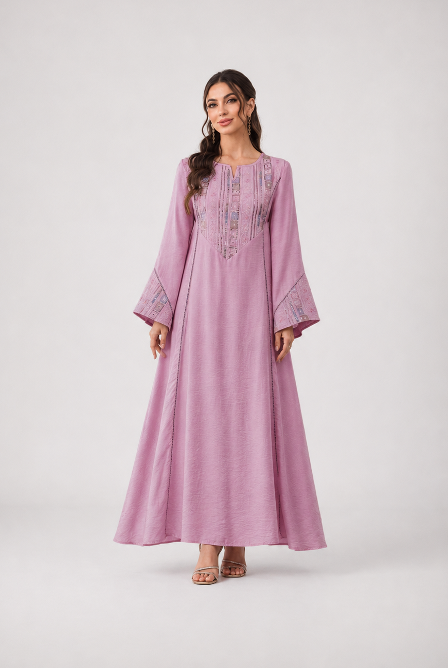 Lina Embroidered Kaftan Dress JILBAYA
