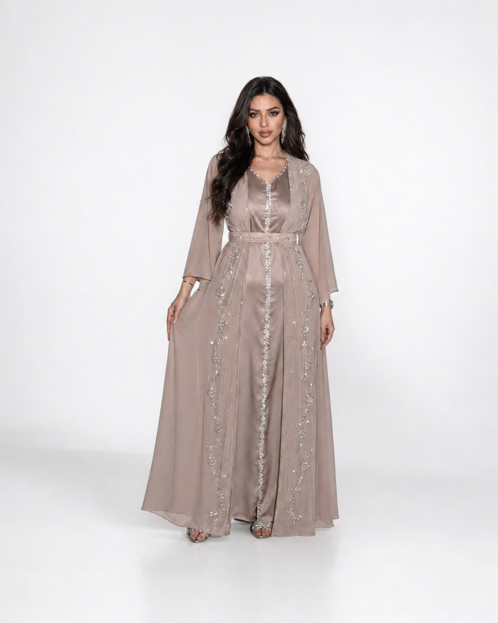 Layali Crystal Open Abaya Set JILBAYA
