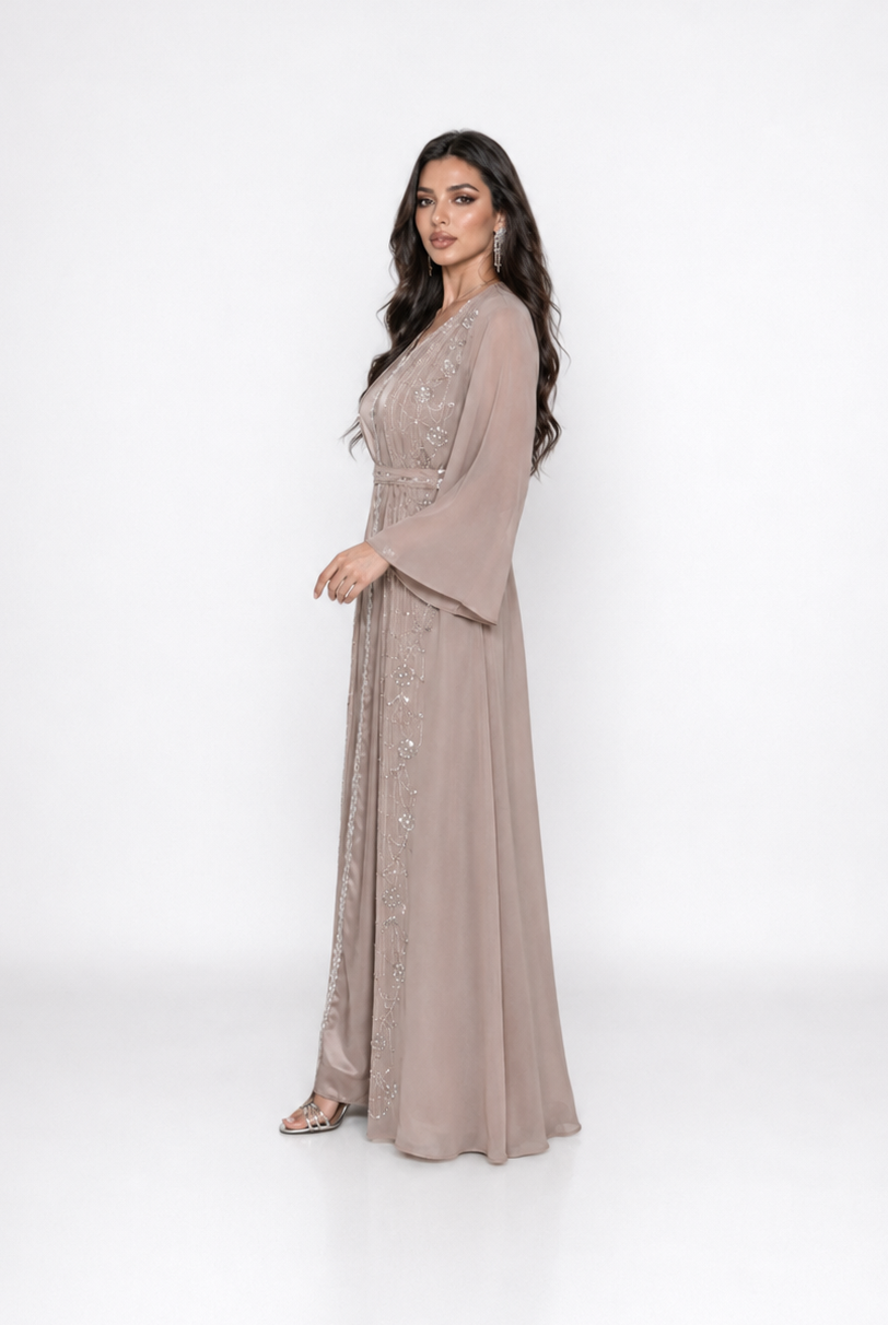 Layali Crystal Open Abaya Set JILBAYA