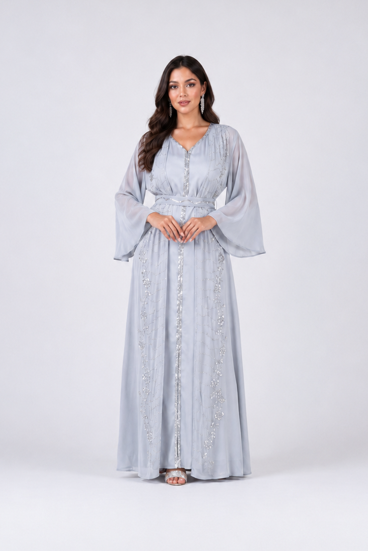 Yasmin Crystal Open Abaya Set JILBAYA
