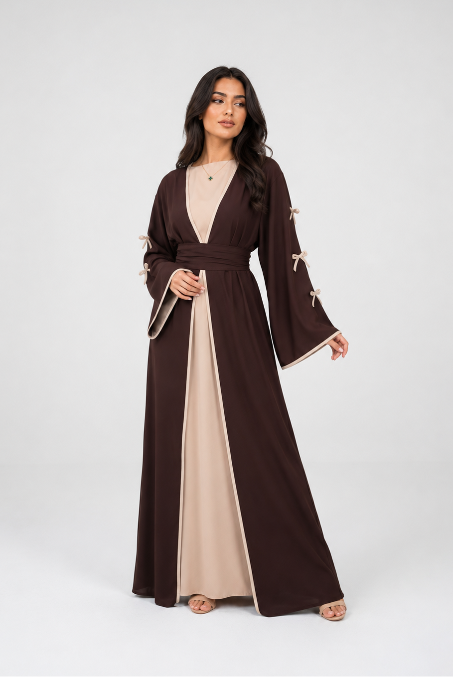Amara Bow Detail Open Abaya JILBAYA
