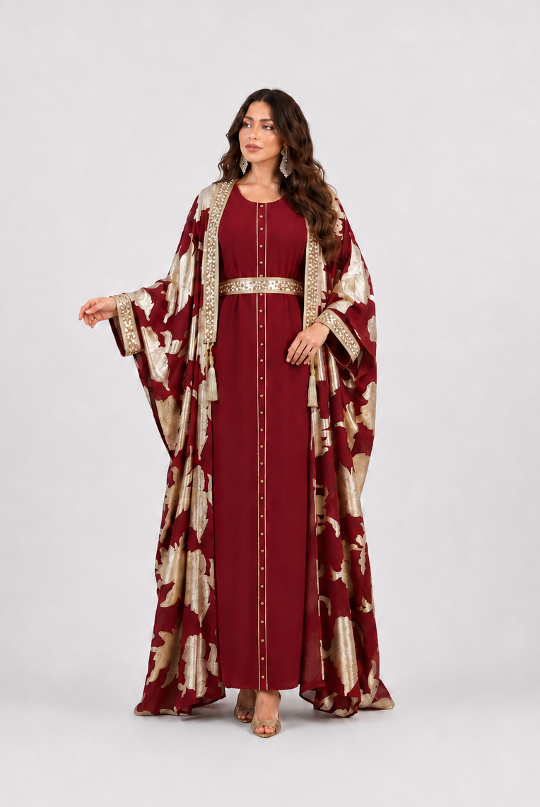 Roya Jacquard Open Abaya JILBAYA