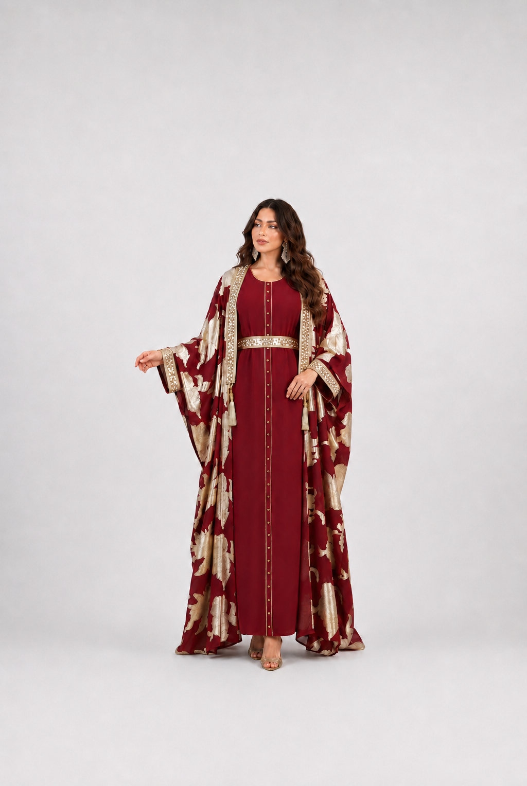 Roya Jacquard Open Abaya JILBAYA