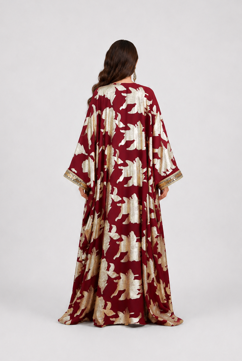 Roya Jacquard Open Abaya JILBAYA