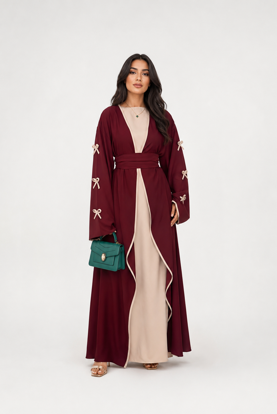 Amara Bow Detail Open Abaya JILBAYA
