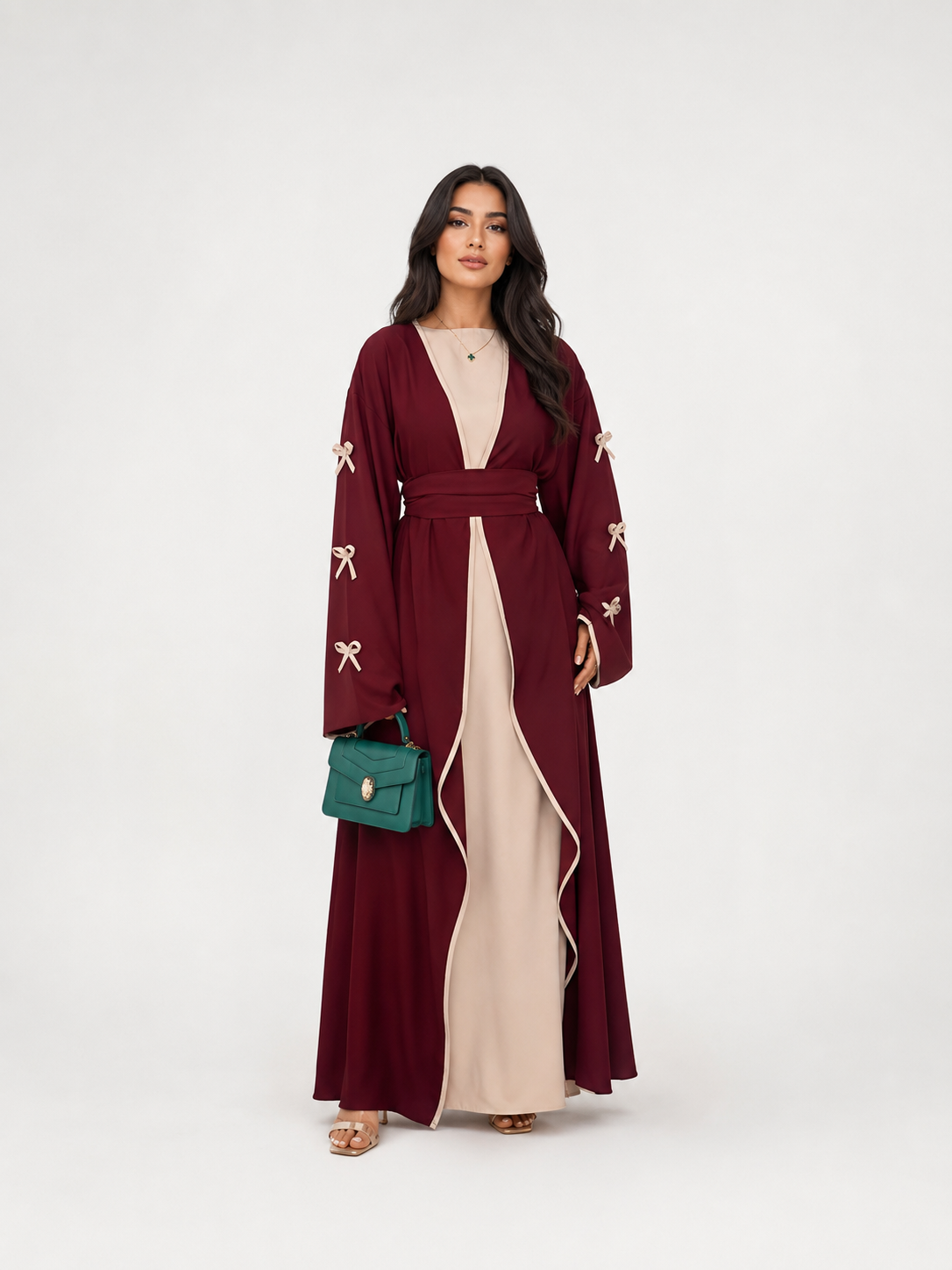 Amara Bow Detail Open Abaya JILBAYA