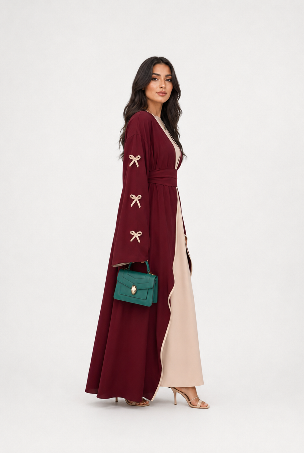 Amara Bow Detail Open Abaya JILBAYA
