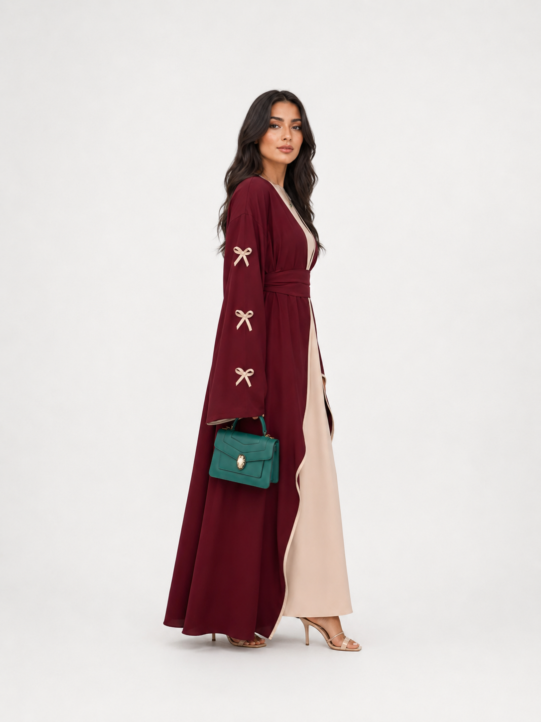Amara Bow Detail Open Abaya JILBAYA