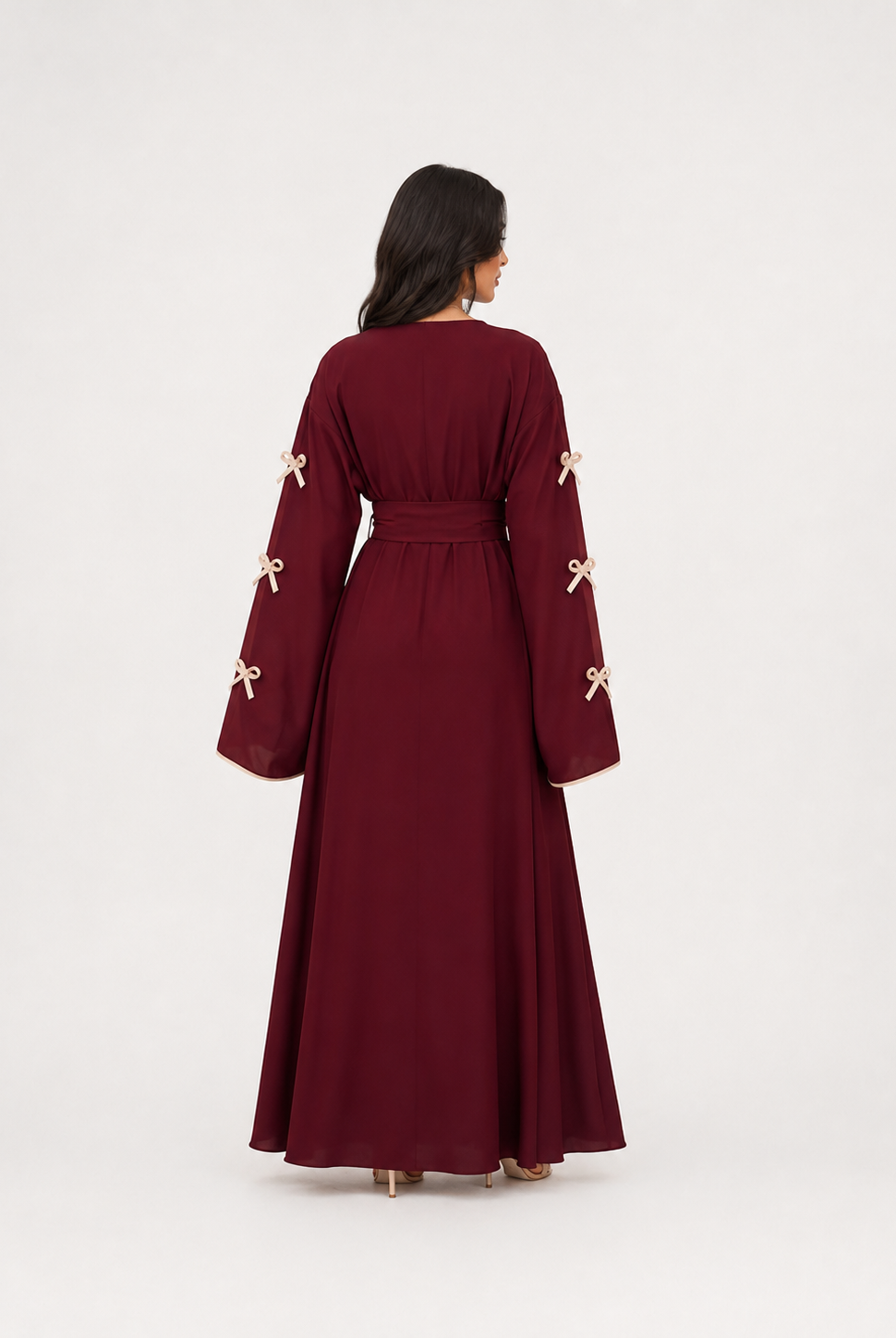 Amara Bow Detail Open Abaya JILBAYA