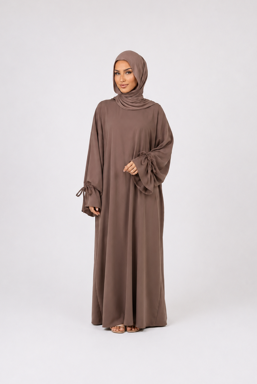 Abaya with Drawstring Cuffs JILBAYA