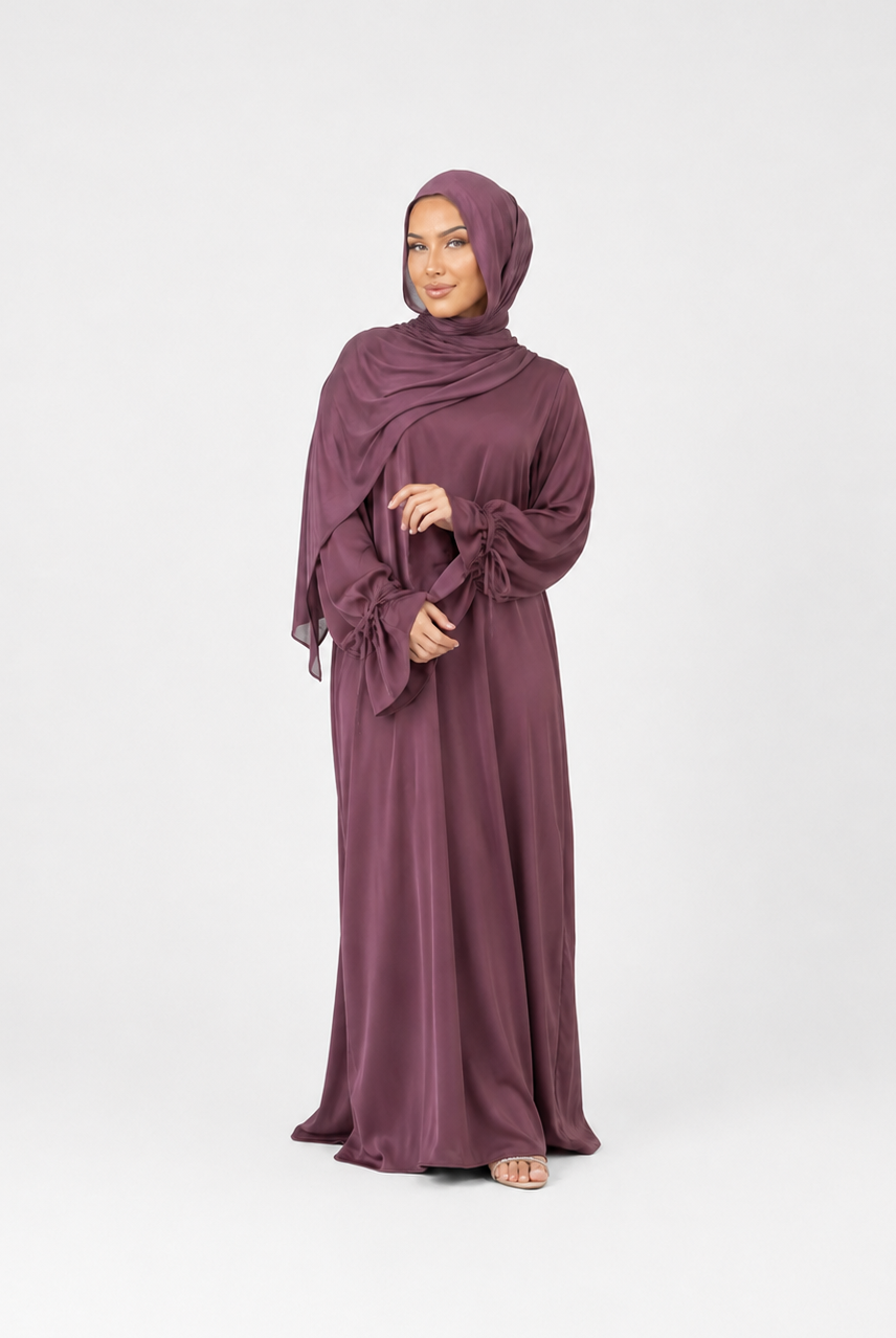 Abaya with Drawstring Cuffs JILBAYA