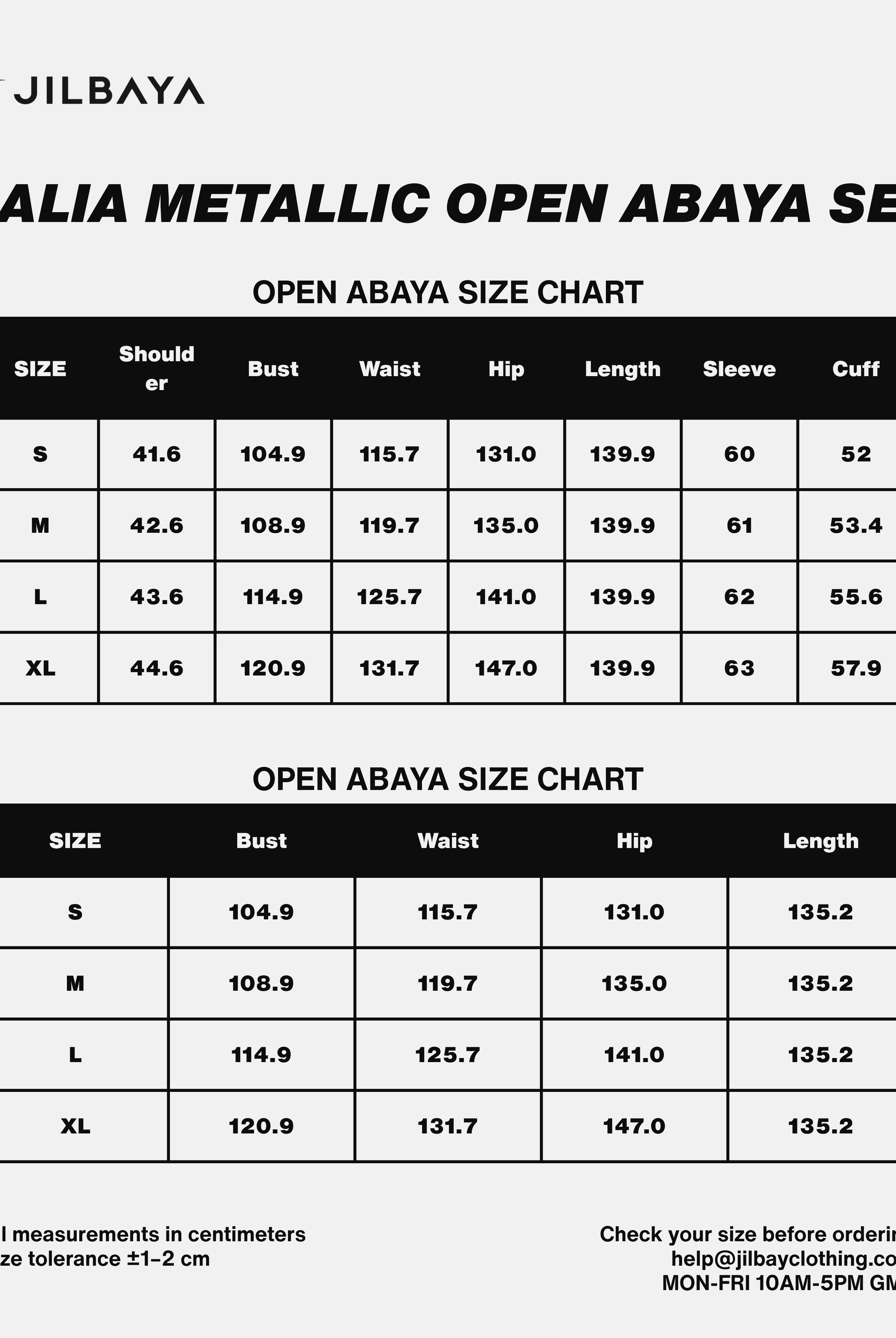 Dalia Metallic Trim Open Abaya Set JILBAYA