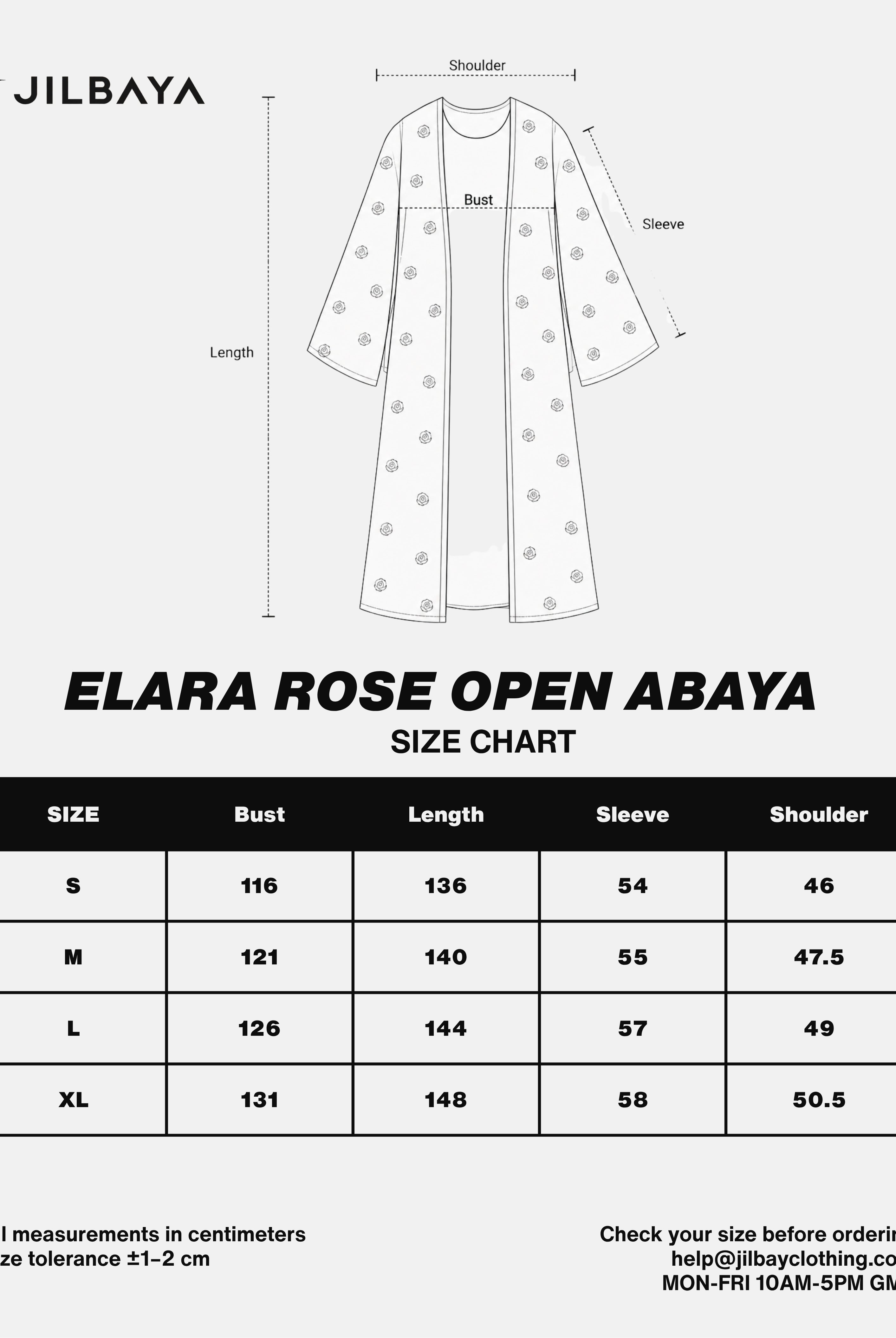 Elara Rose Open Abaya with Matching Scarf JILBAYA