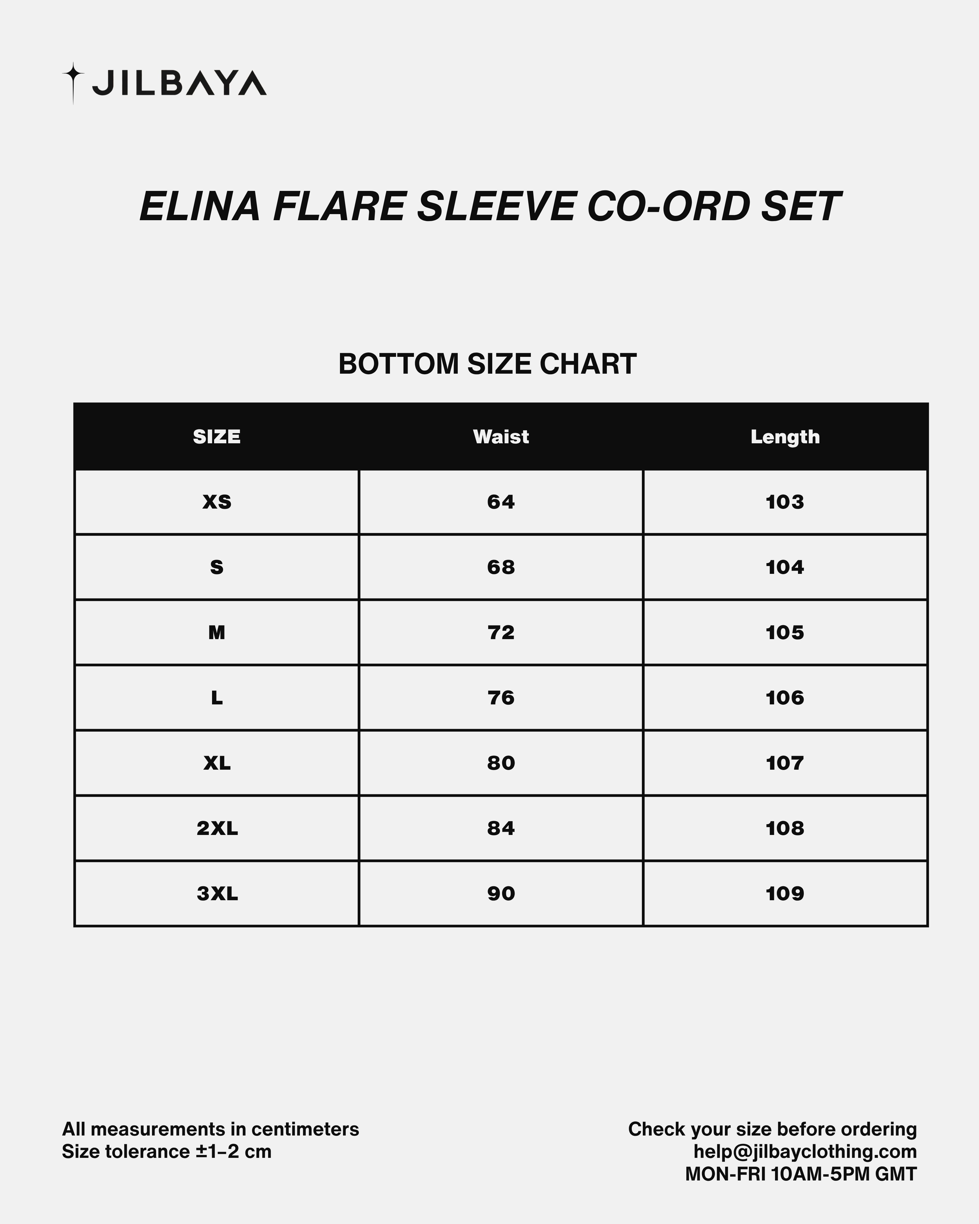 Elina Flare Sleeve Co-Ord Set JILBAYA