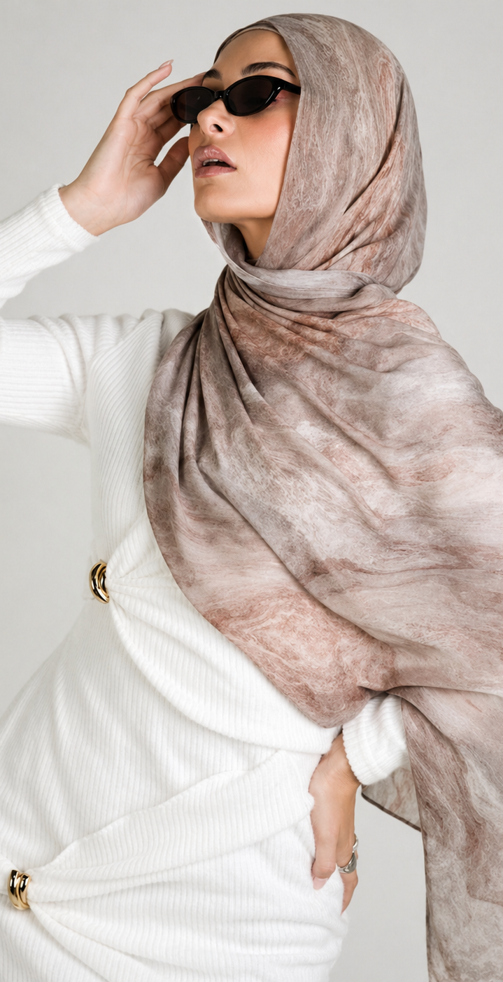 Blush Marble Hijab JILBAYA