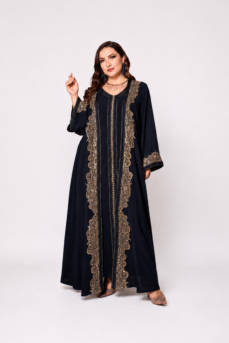Layali Embroidered Abaya (Plus Size) JILBAYA