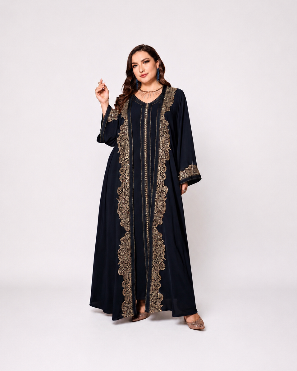 Layali Embroidered Abaya (Plus Size) JILBAYA