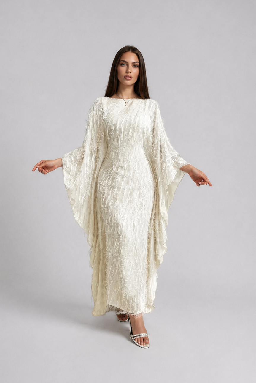 Feathered Texture Abaya JILBAYA