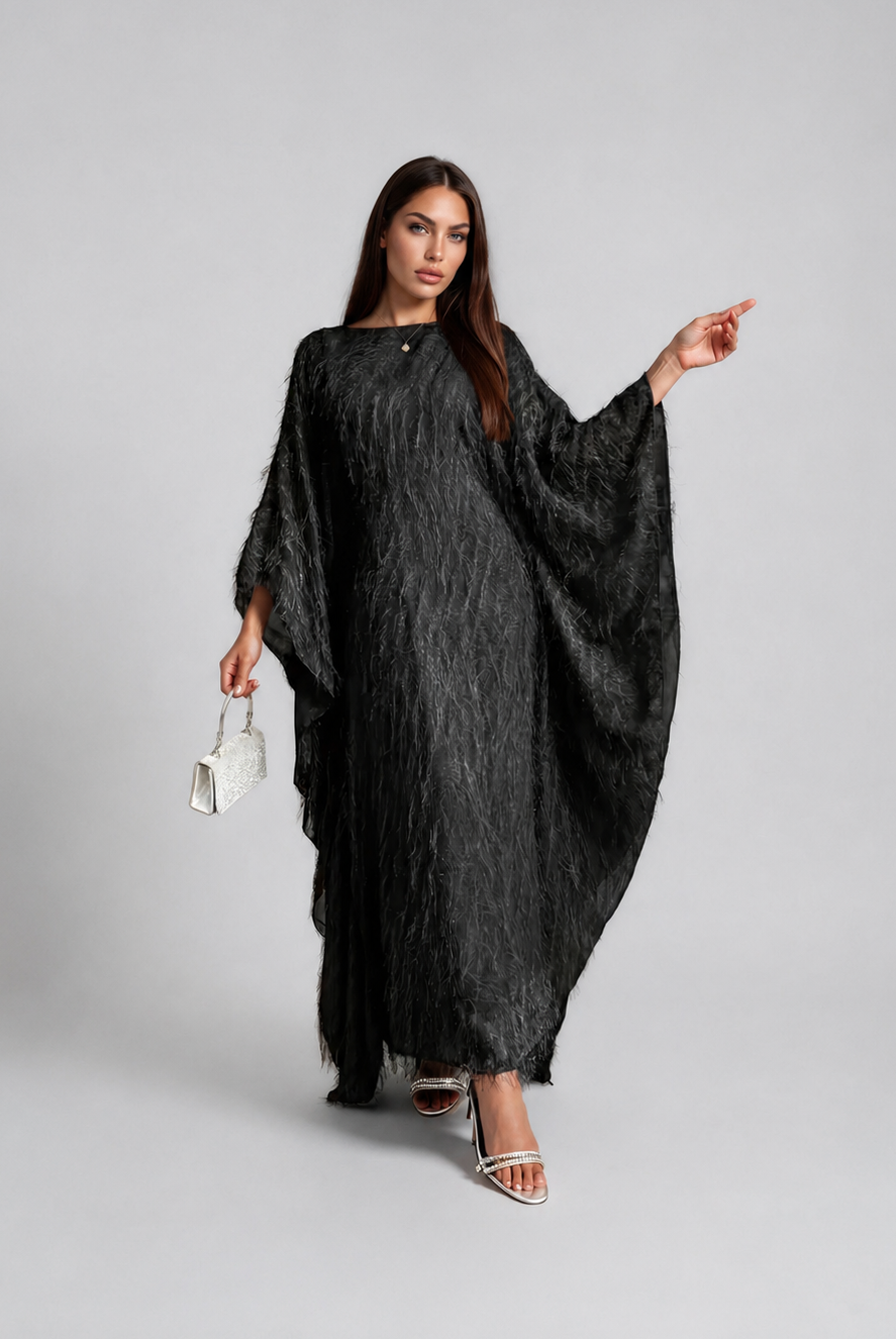 Feathered Texture Abaya JILBAYA