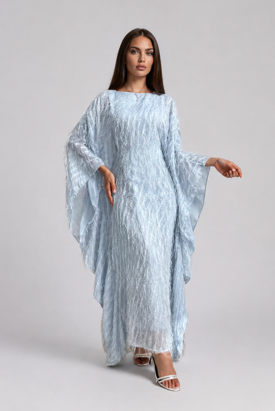 Feathered Texture Abaya JILBAYA