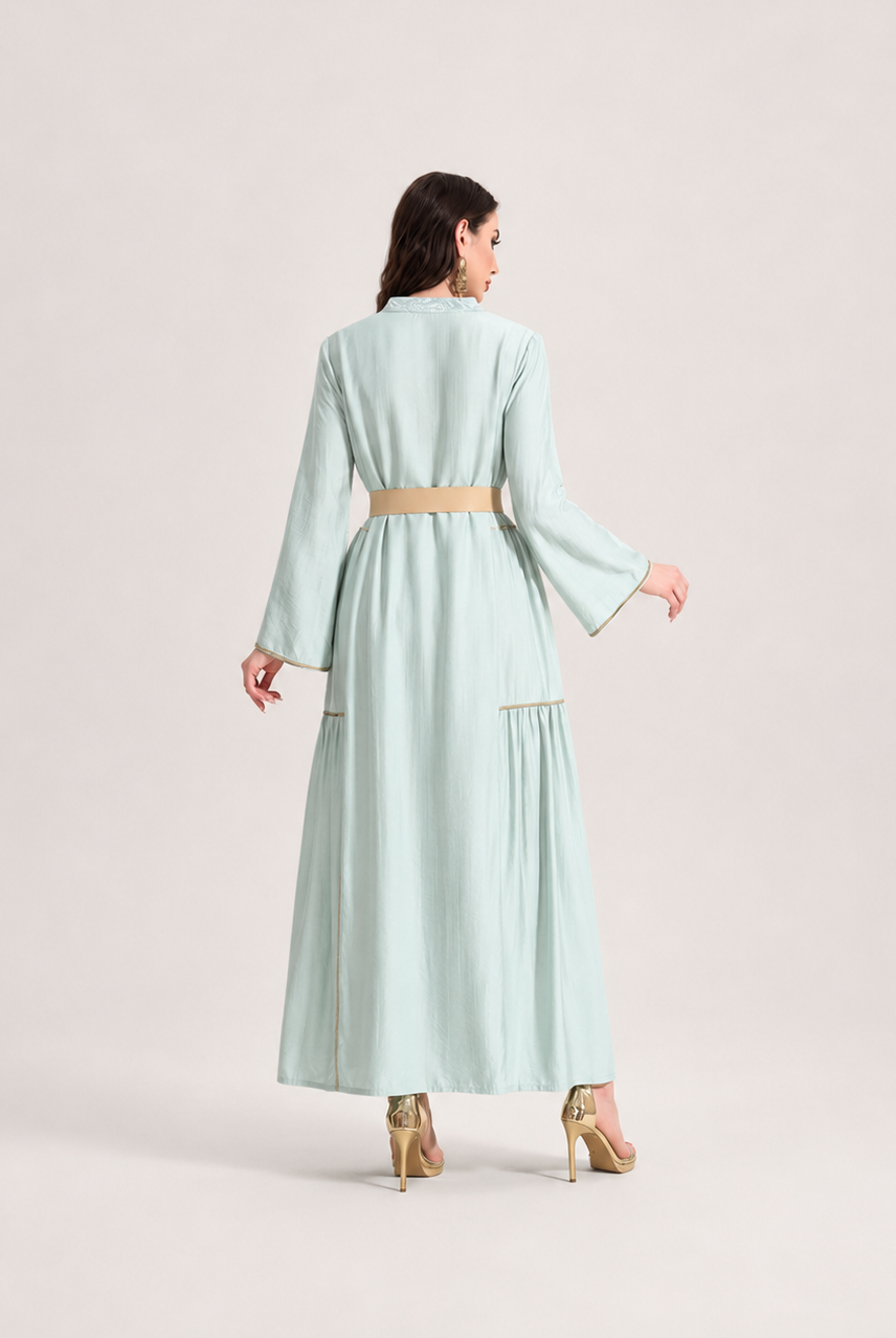 Textured Belted Abaya JILBAYA