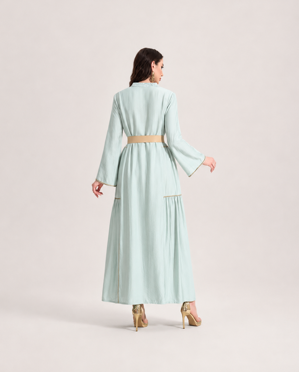 Textured Belted Abaya JILBAYA