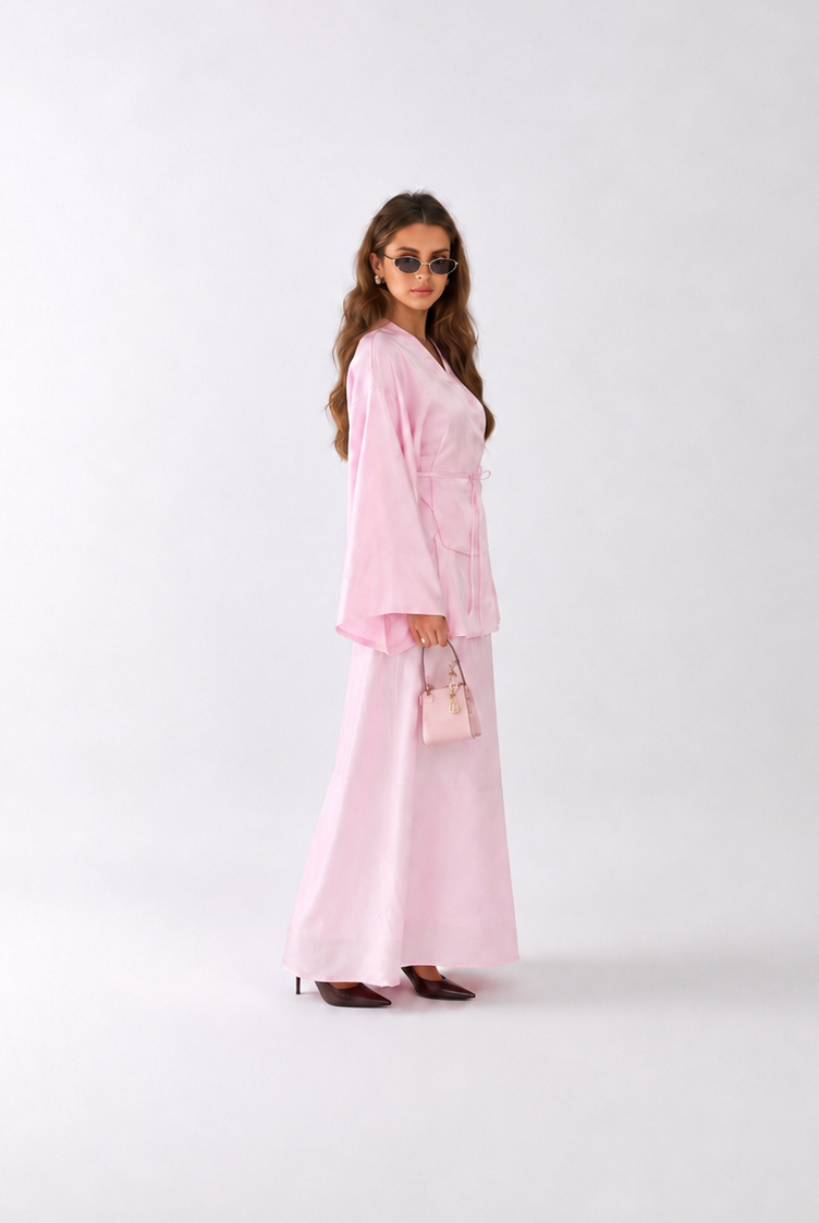 Noura Belted Shirt Co-Ord Set (Copy) JILBAYA