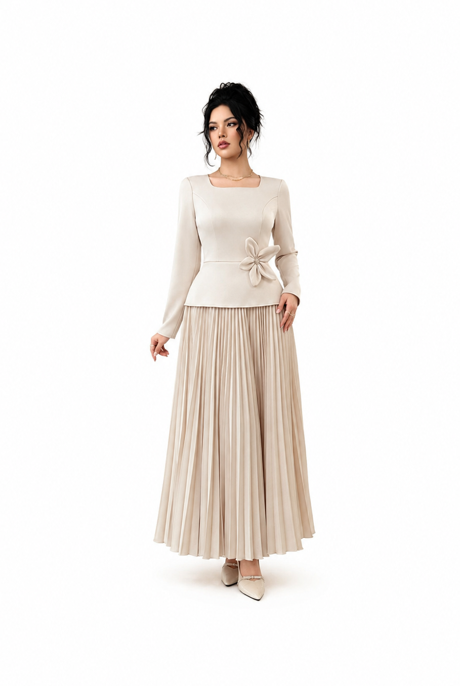 Leena Floral Pleated Dress JILBAYA
