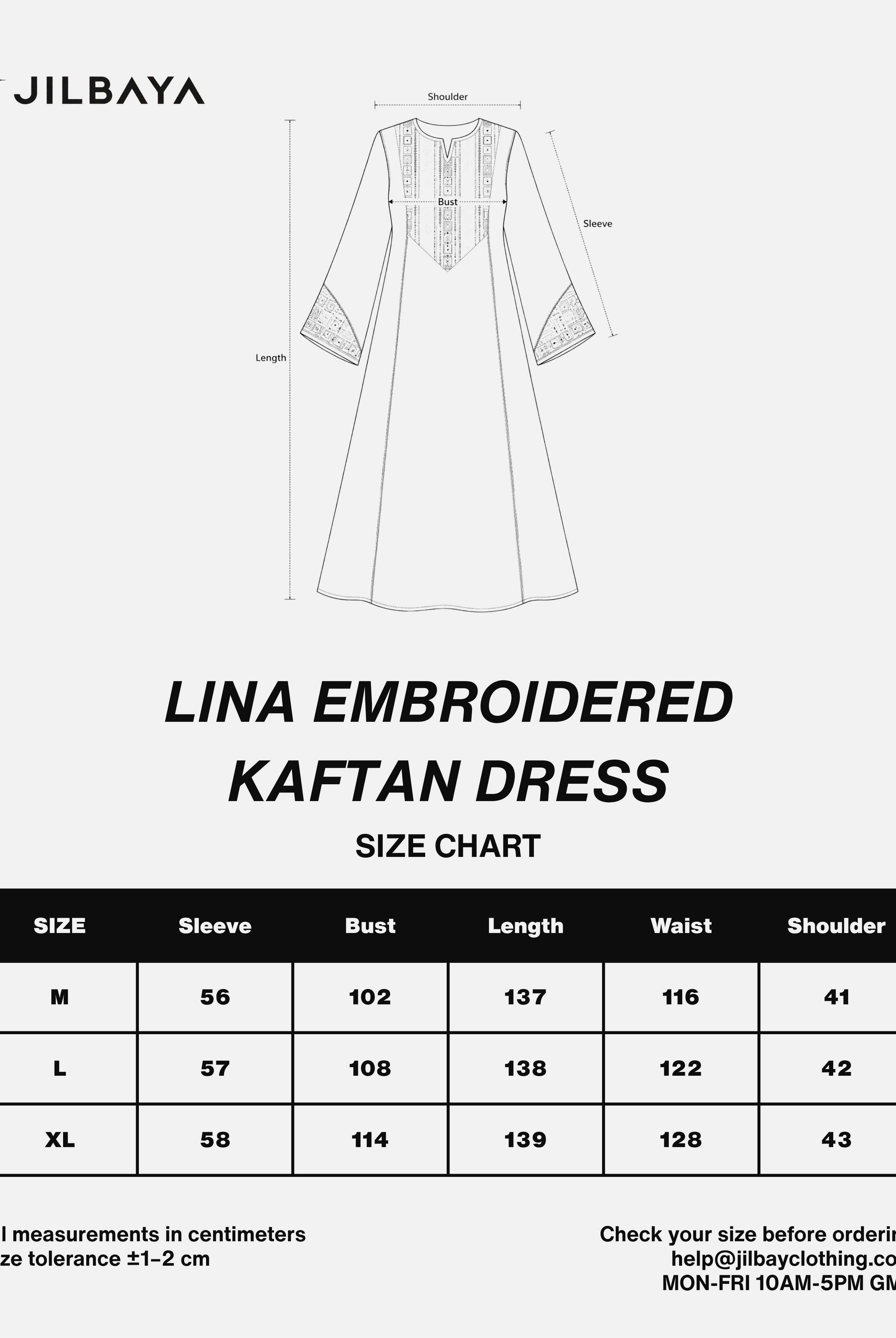 Lina Embroidered Kaftan Dress JILBAYA