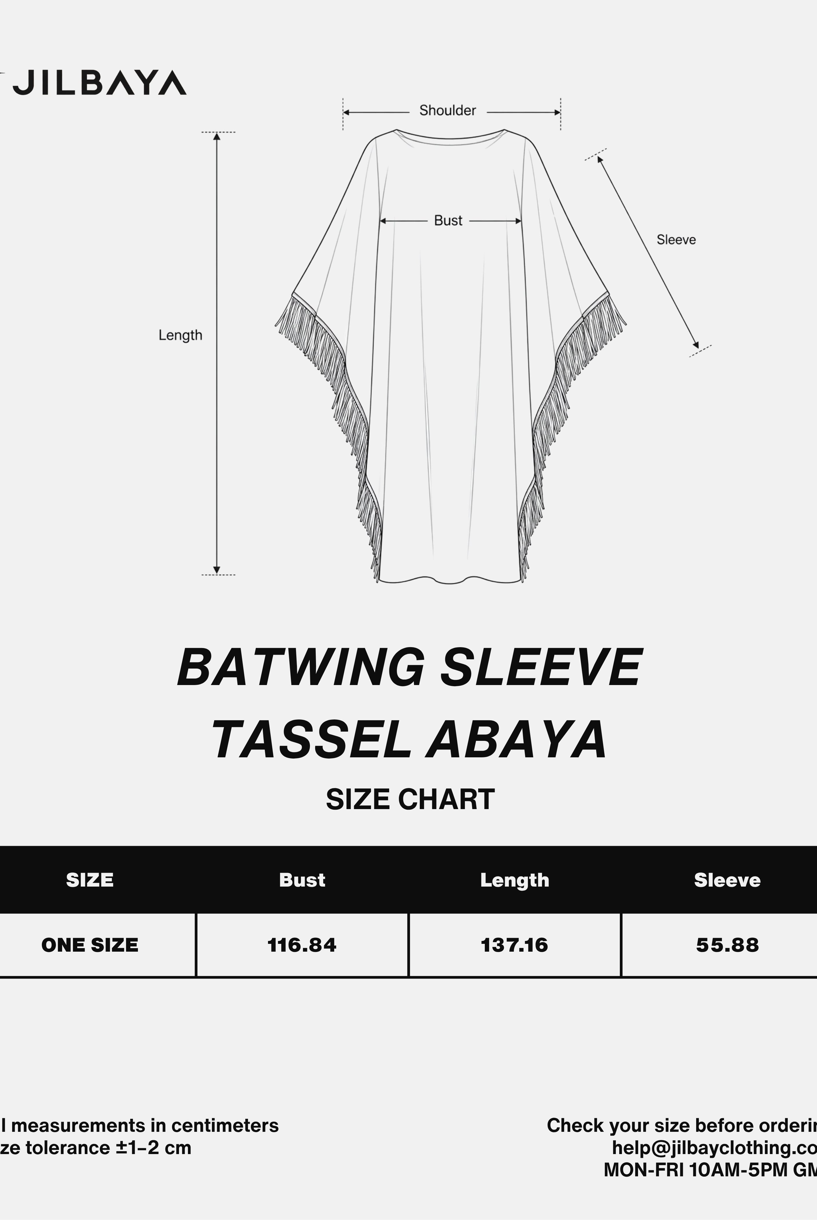 Batwing Sleeve Tassel Abaya JILBAYA