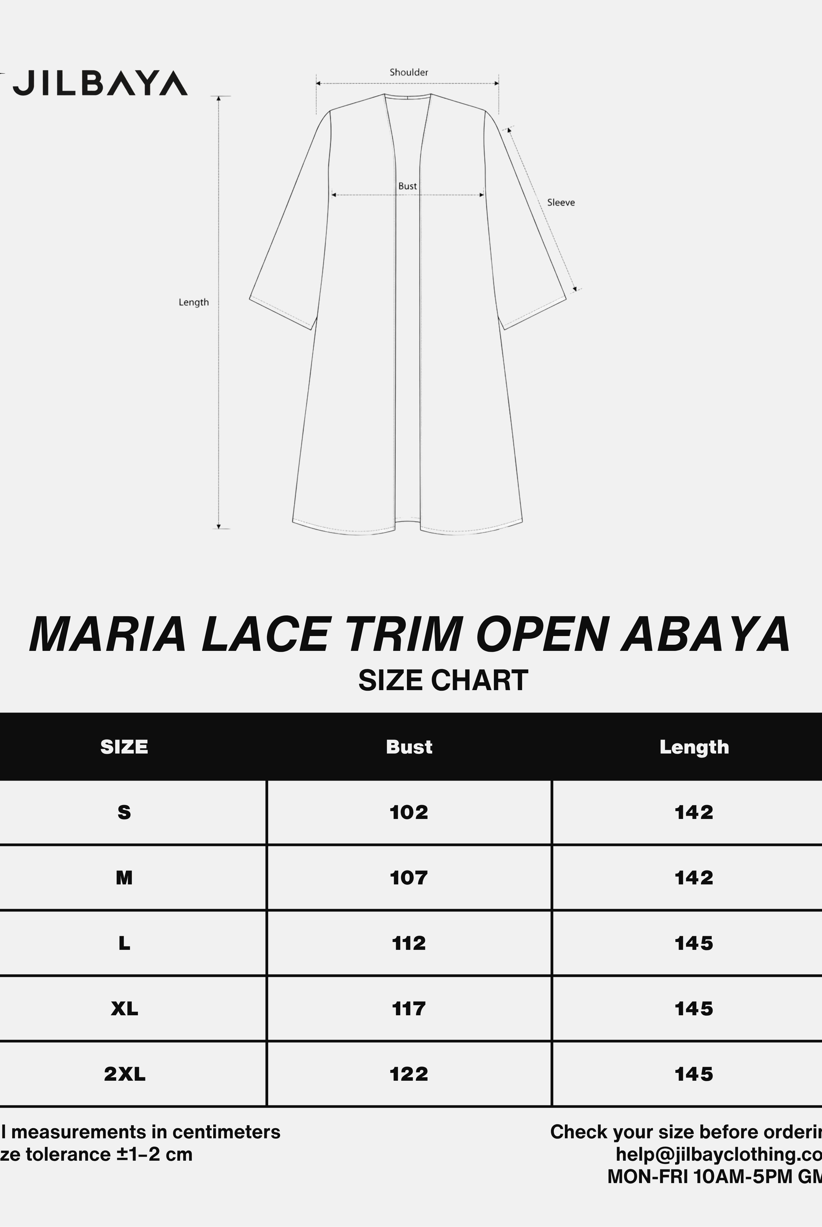 Maria Lace Trim Open Abaya JILBAYA