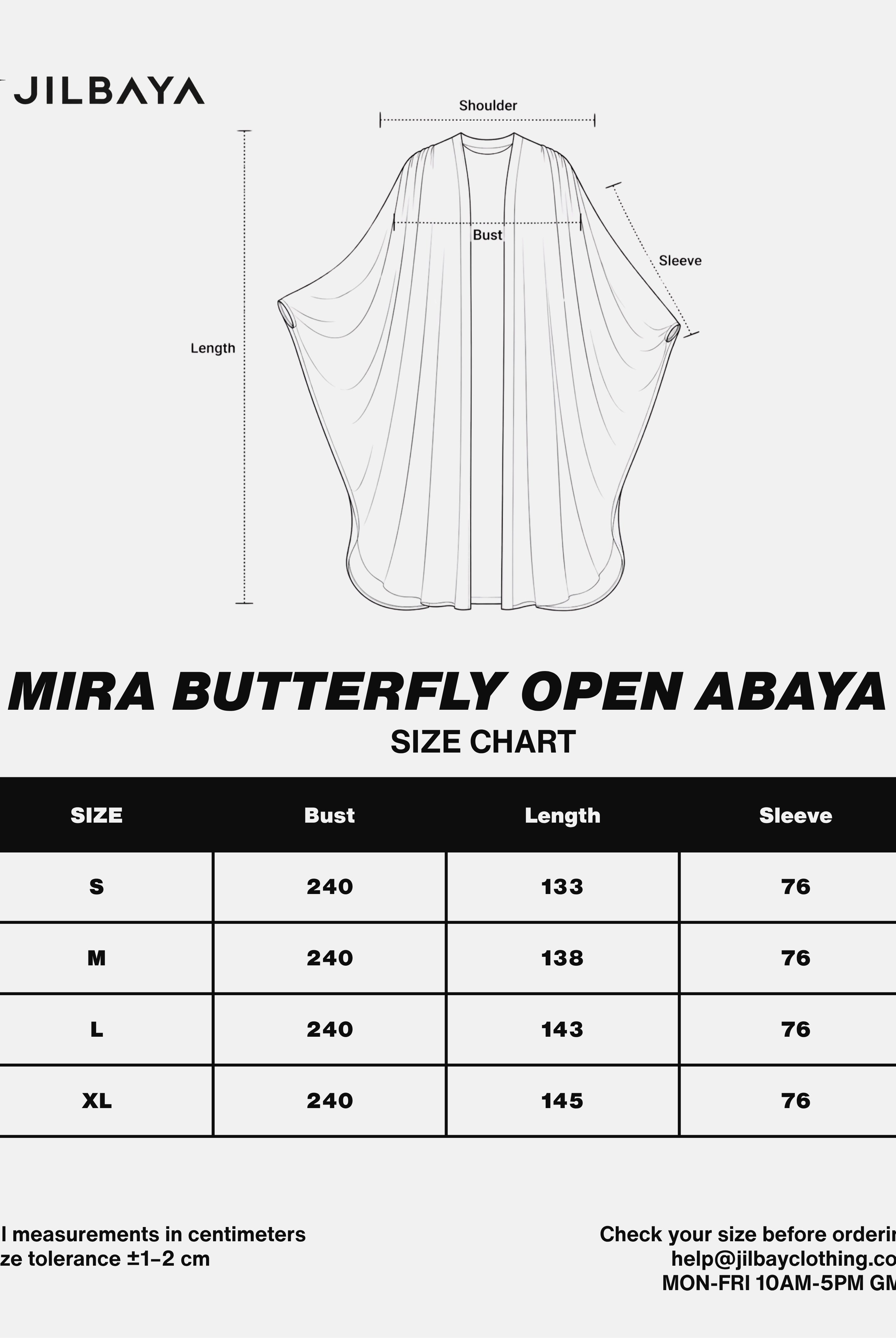 Mira Butterfly Open Abaya JILBAYA