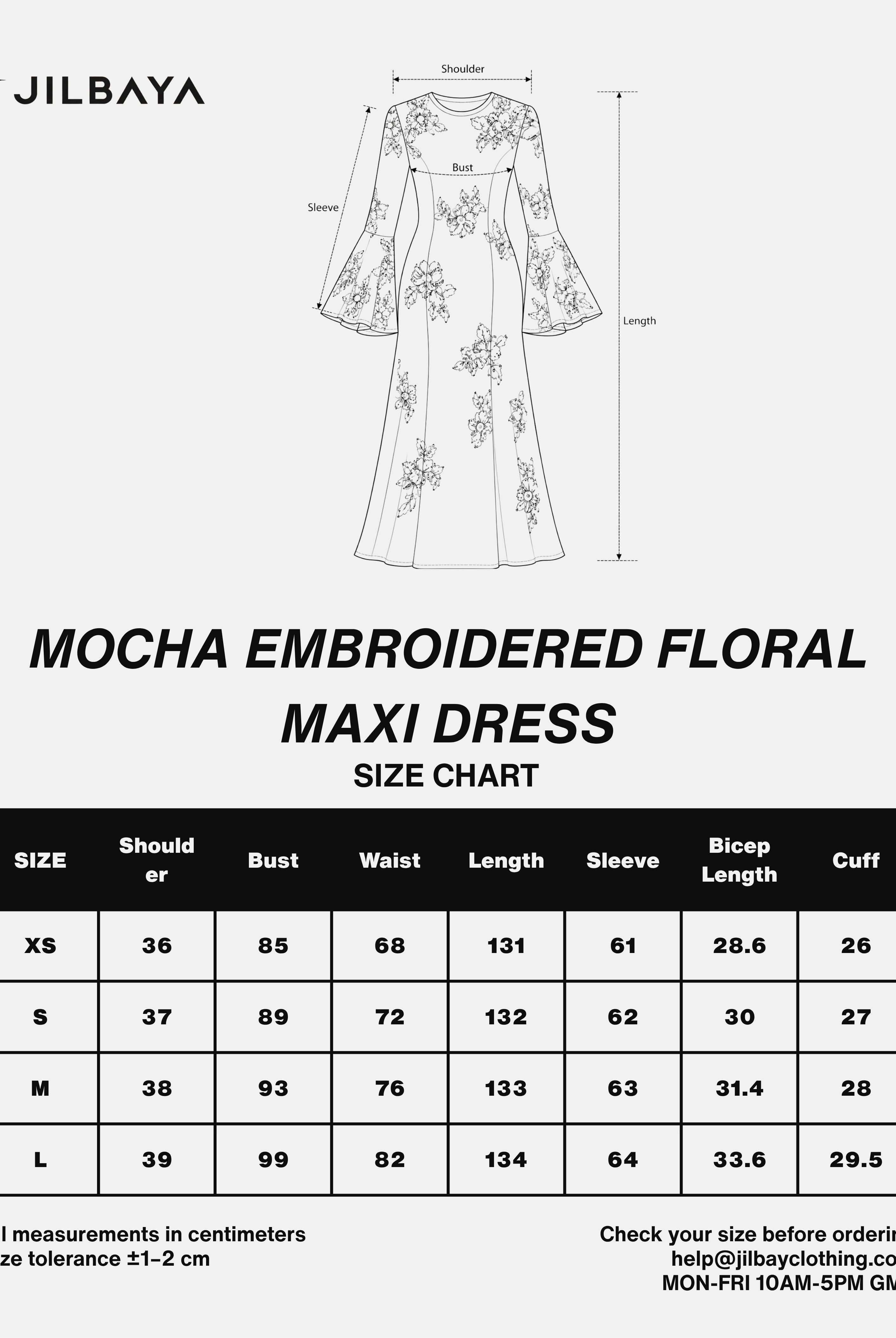 Mocha Embroidered Floral Maxi Dress JILBAYA